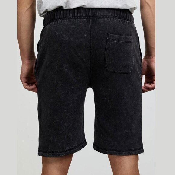 Kangol Men's Black Acid Wash Emblem Drawstring Shorts - Size XL - NWT - Picture 2 of 6